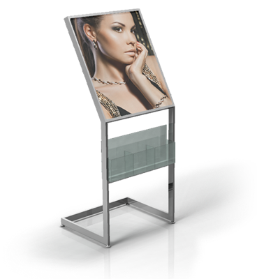 Slanted Floor Directory with Literature Holder Slanted Floor Directory with Literature Holder